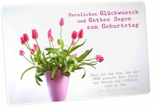 Postkarte - Geburtstag: Vase mit Tulpen