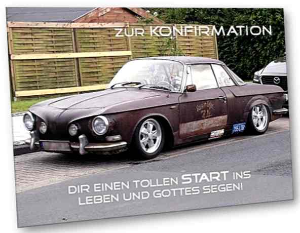 Konfirmationskarte - Karmann Ghia