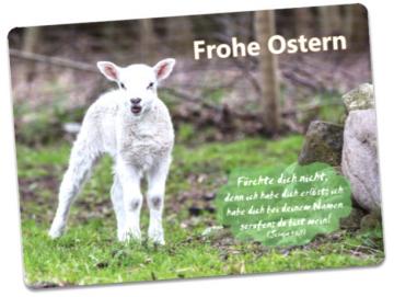 Osterkarte: Osterlämmchen