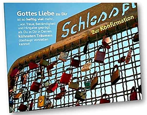 Konfirmationskarte: Liebesschlösser