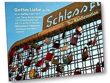 Konfirmationskarte: Liebesschlösser