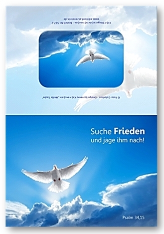 Christliche Faltkarte: Weiße Taube
