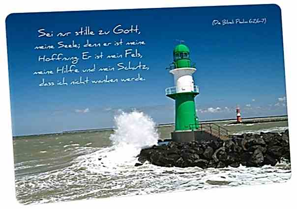 Postkarte: Leuchtturm Warnemünde