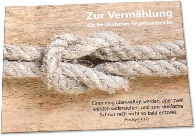 Hochzeitskarte: Taue mit Kreuzknoten
