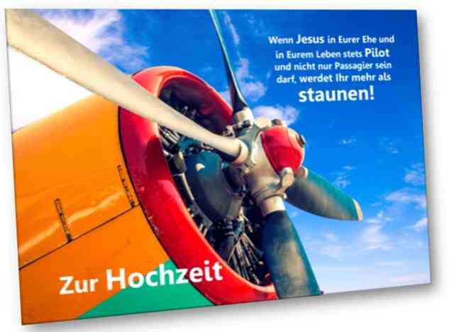 Hochzeitskarte: Flugzeugpropeller