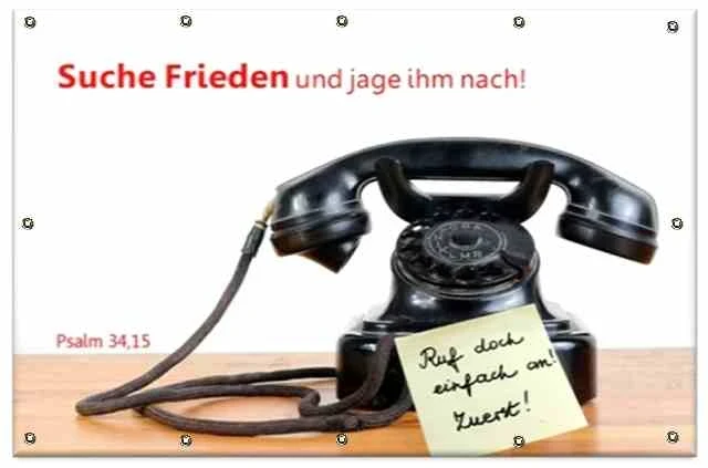 Banner für Frieden & Versöhnung- Nostalgisches Telefon