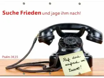 Banner für Frieden & Versöhnung- Nostalgisches Telefon