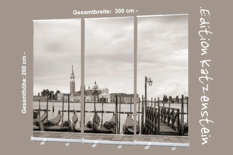 Bestatterzubehör, Roll-Up-Display Set "Gondeln am Canale Grande"