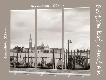 Bestatterzubehör, Roll-Up-Display Set "Gondeln am Canale Grande"