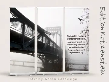 Bestatterbedarf - Roll-Up Display "KW-Brücke geheimnisvoll im Nebel"