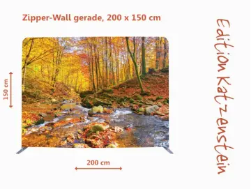 Bestatterbedarf -Zipper-Wall - Bach im Herbstwald