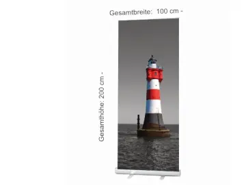 Bestatterbedarf, Dekoration - Roll-Up Display "Leuchtturm Roter Sand" -