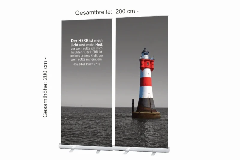 Bestatterbedarf, Dekoration - Roll-Up Display "Leuchtturm Roter Sand" -