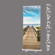 Bestatterbedarf: Roll-Up Display 1er-Set-Holzweg zum Strand