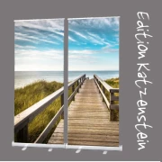 Bestatterbedarf: Roll-Up Display 1er-Set-Holzweg zum Strand