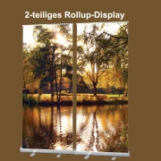 Bestatterbedarf: Roll-Up Display 2er-Set "Stadtparkteich im Herbst"