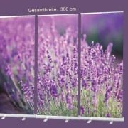 Roll-Up 3er-Set mit Lavendelmotiv in Lila: Bibelvers aus Jesaja 43,1 – „Fürchte dich nicht, denn ich habe dich erlöst“ – Inspirierender Zuspruch für Räume der Stille, Abschied oder Trost – 300 x 200 cm