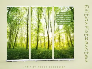 Bestatterbedarf: Roll-Up Display 3er-Set -Frühlingswald
