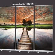 Bestatterbedarf: Roll-Up Display "Brettersteg in Reisfeld" - Trauerfeier-Deko