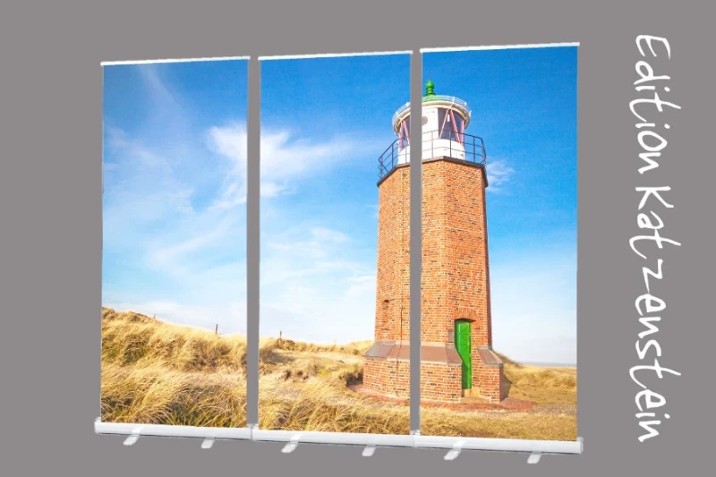 Bestatterbedarf: Roll-Up Display Set "Leuchtturm-Sylt“