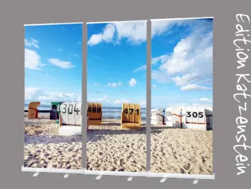Bestatterbedarf: Roll-Up Display Set "Strandkörbe am Nordseestrand“