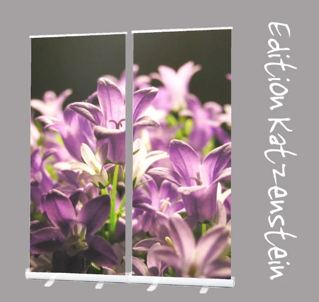 Bestatterbedarf: Roll-Up Display f. Bestattung, Ballonblumen