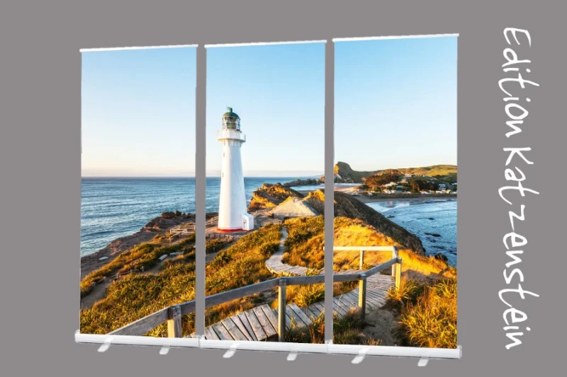 Bestattungsbedarf: Roll-Up Display Set "Leuchtturm Castlepoint"