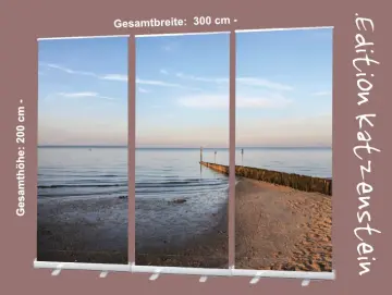 Bestattungszubehör: Roll-Up Display 3er-Set „Strandlandschaft mit Buhne"