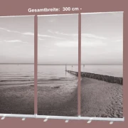 Bestattungszubehör: Roll-Up Display 3er-Set „Strandlandschaft mit Buhne"