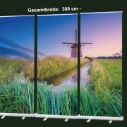 Bestattungszubehör: Roll-Up Display 3er-Set "Windmühle am Abend"