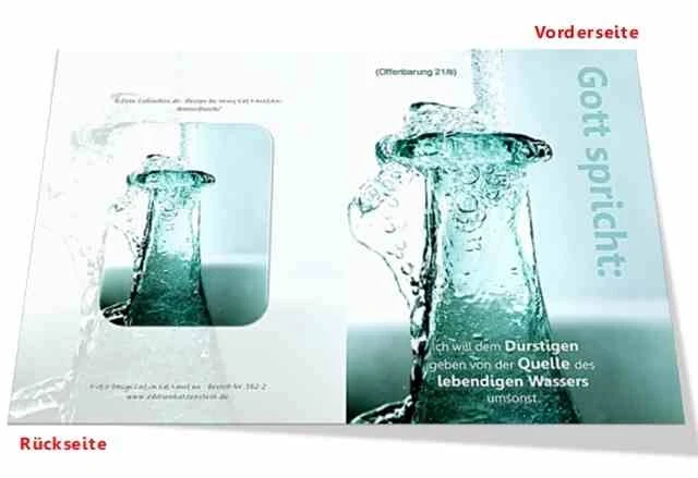 Christliche Faltkarte - Wasserflasche