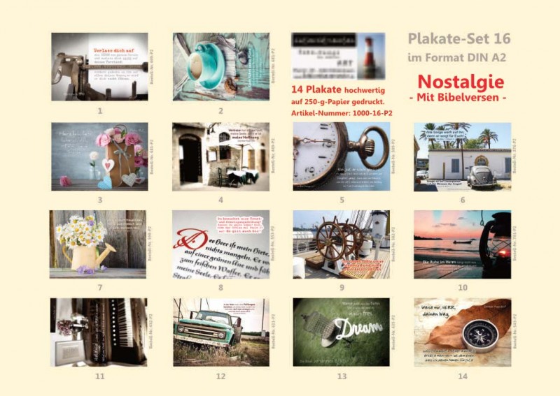 Poster A2 - 14-Stück-Set - Nostalgie