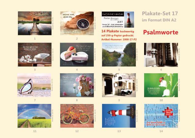 Poster A2 - 14-Stück-Set - Psalmworte
