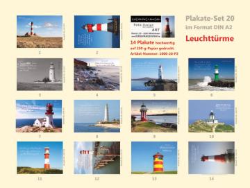 Poster A2 - 14-Stück-Set - Leuchttürme
