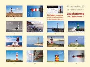 Poster A4 - 14-Stück-Set - Leuchttürme