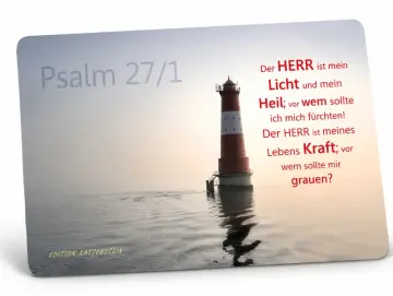 Christliche Postkarte: Arngaster Leuchtturm im Gegenlicht
