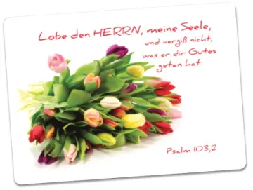 Christliche Postkarte: Bunter Tulpenstrauß