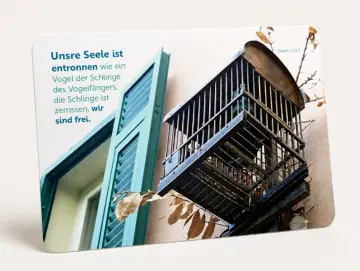 Christliche Postkarte: Vogelkäfig