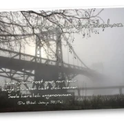 Christliche Trauerkarte: KW-Brücke im Morgennebel