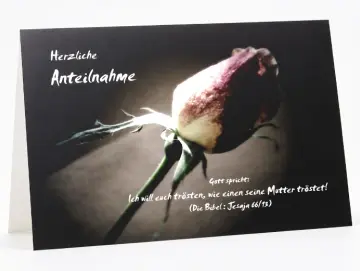 Christliche Trauerkarte: Rosenknospe