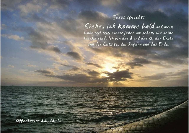 Christliches Poster A1: Abendstimmung am Meer