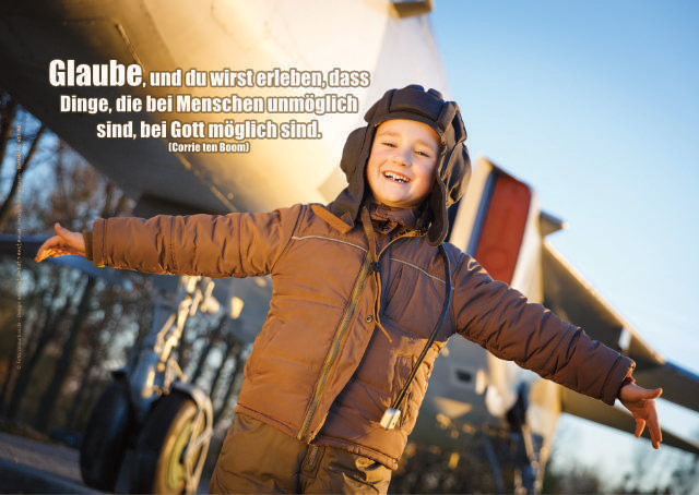 Christliches Poster A2 - Junge im Pilotendress
