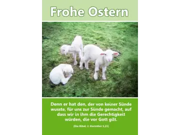 Christliches Poster A2 Osterlämmer – 2. Korinther 5,21 | Osterposter Kirche