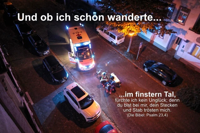 Christliches Poster A2 – Rettungswagen im Nachteinsatz