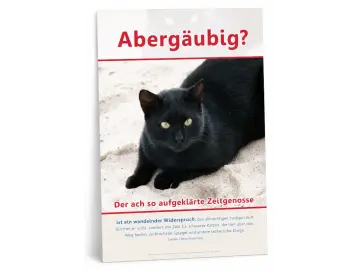 Christliches Poster A2 Hochformat: Schwarze Katze auf Sand