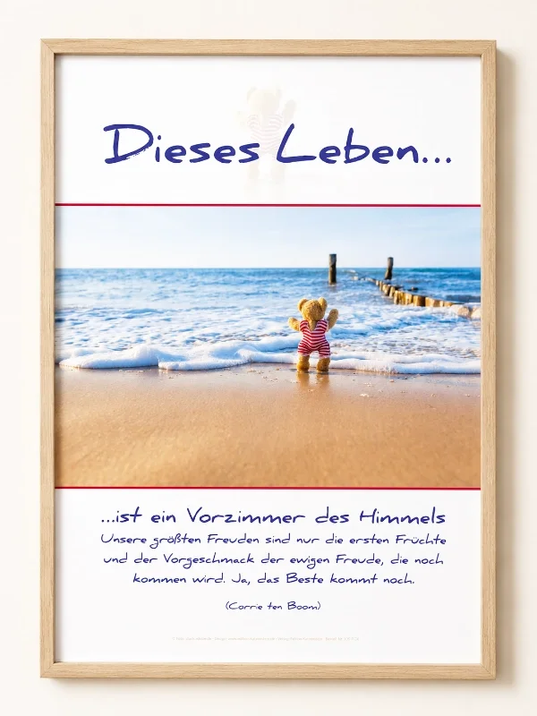 Produktfoto – Christliches Poster DIN A2 „Dieses Leben … ist ein Vorzimmer des Himmels“ | Corrie ten Boom | Edition Katzenstein