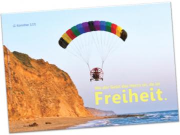 Poster A2: Motorgleitschirm vor Steilküste