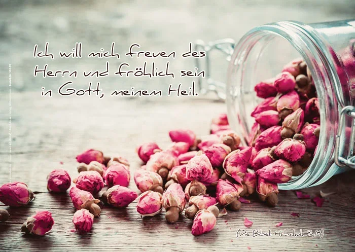 Christliches Poster DIN A2 mit einer Papiertüte voller Rosen, darunter Psalm 18,2: „Herzlich lieb habe ich dich, HERR, meine Stärke!“ – Symbol für Liebe, Geborgenheit und Gottes Fürsorge
