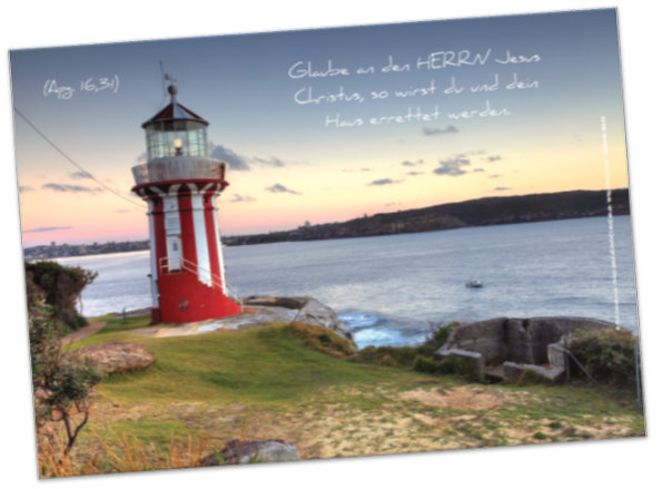 Poster A2: Rot-weißer Leuchtturm