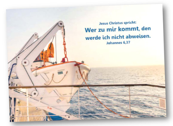 Chrfistliche Faltkarte: Rettungsboot